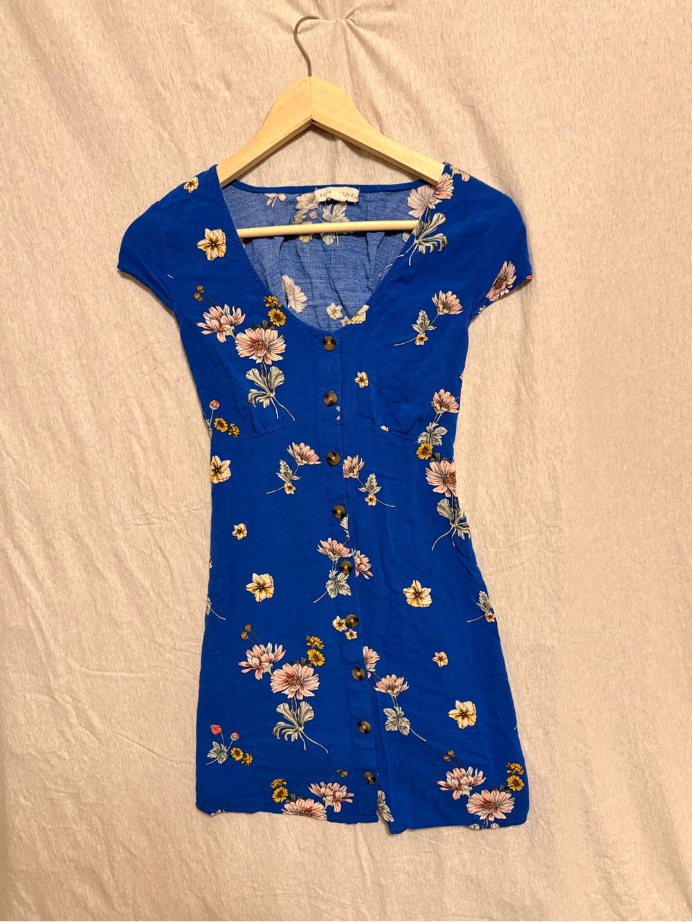 Aeropostale Blue Floral Button-Front Women's Dress